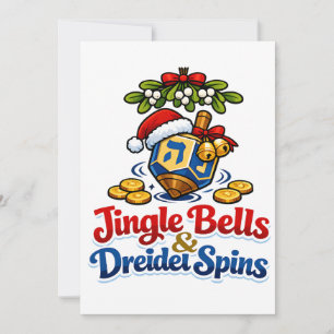 Jingle Bells & Dreidel dreht Christmukkah Chanukka Einladung