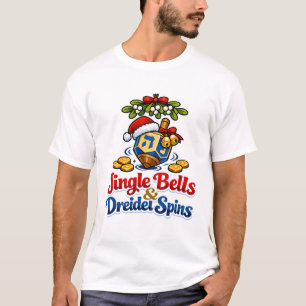 Jingle Bells & Dreidel dreht Christmukkah Chanukka T-Shirt