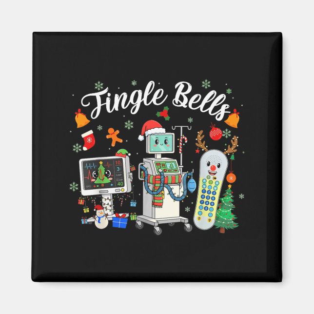 Jingle Bells Er Nurse Funny Christmas Tech Nursing Magnet (Vorne)
