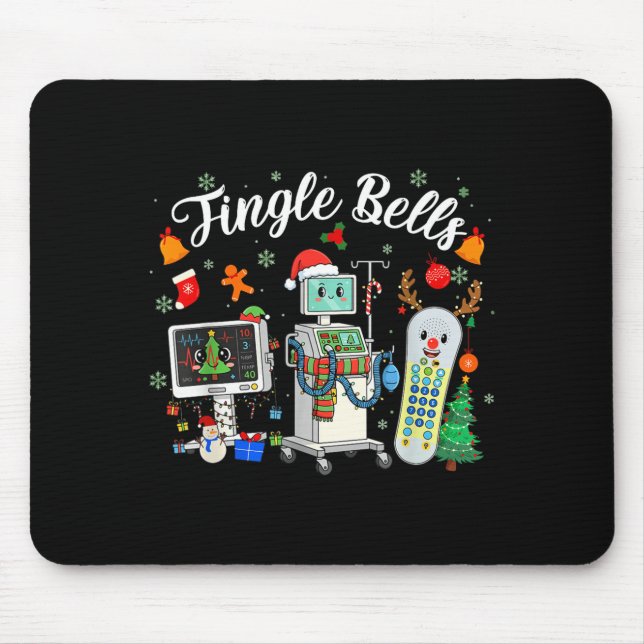 Jingle Bells Er Nurse Funny Christmas Tech Nursing Mousepad (Vorne)