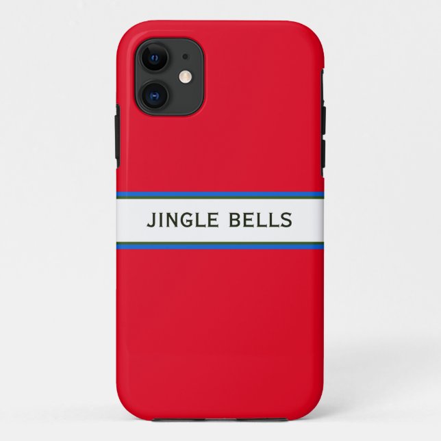JINGLE BELLS Festivals Moderne rote Streifen Case-Mate iPhone Hülle (Rückseite)