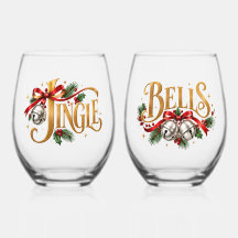 Jingle Bells Gold Weihnachts-Typografie-Paar