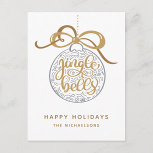 Jingle Bells   Happy Holidays Postkarte