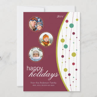 Jingle Bells Holiday Card (burgundy) Feiertagskarte