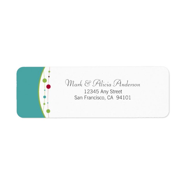 Jingle Bells Holiday Return Address Label (aquamar (Vorne)