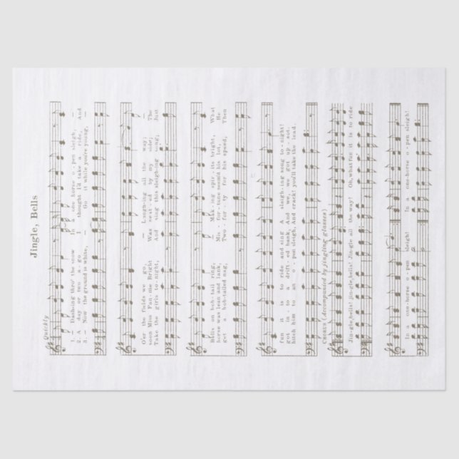 Jingle Bells Holiday Tissue and Decoupage Paper Seidenpapier (Vorderseite)