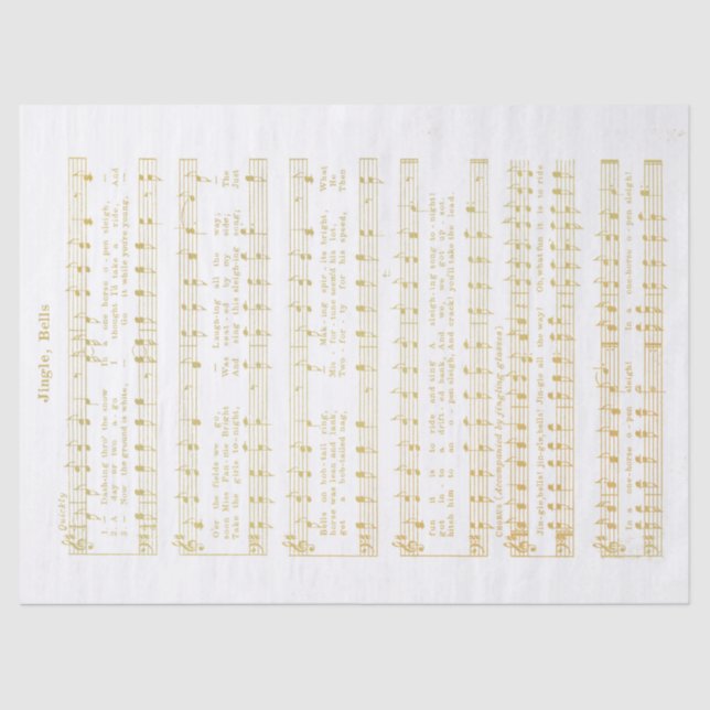 Jingle Bells Holiday Tissue Decoupage Seidenpapier (Vorderseite)