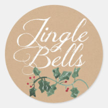 Jingle Bells Holly Holiday Sticker