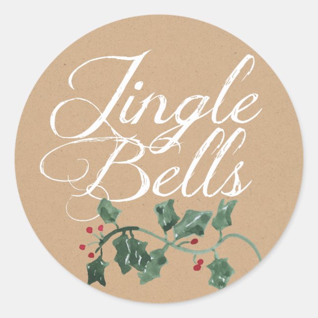 Jingle Bells Holly Holiday Sticker (Vorderseite)