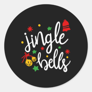 Jingle Bells Jingle All The Way Xmas Geschenk Weih Runder Aufkleber