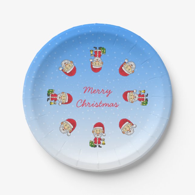 Jingle Bells mit Santa Pappteller (Vorderseite)