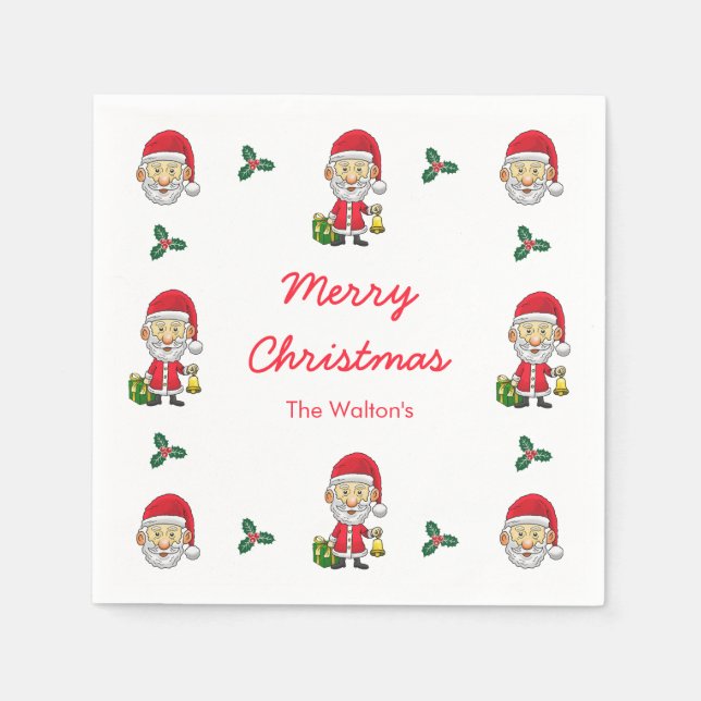 Jingle Bells mit Santa Serviette (Vorderseite)