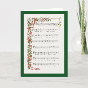 Jingle Bells musical score Feiertagskarte