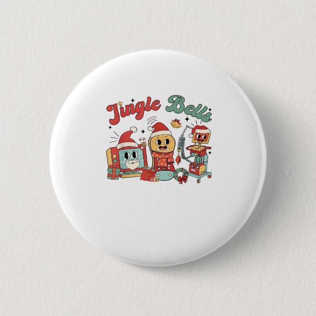 Jingle Bells Nurse, Christmas Nurse, Funny Christm Button (Vorderseite)