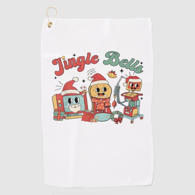 Jingle Bells Nurse, Christmas Nurse, Funny Weihnac Golfhandtuch (Vorderseite)