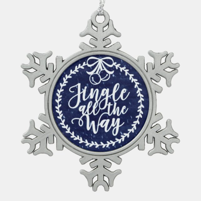 Jingle Bells Pewter Snowflake Ornament (Vorderseite)