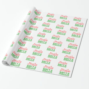 Jingle Bells Red Green Xmas Weihnachten Geschenkpapier