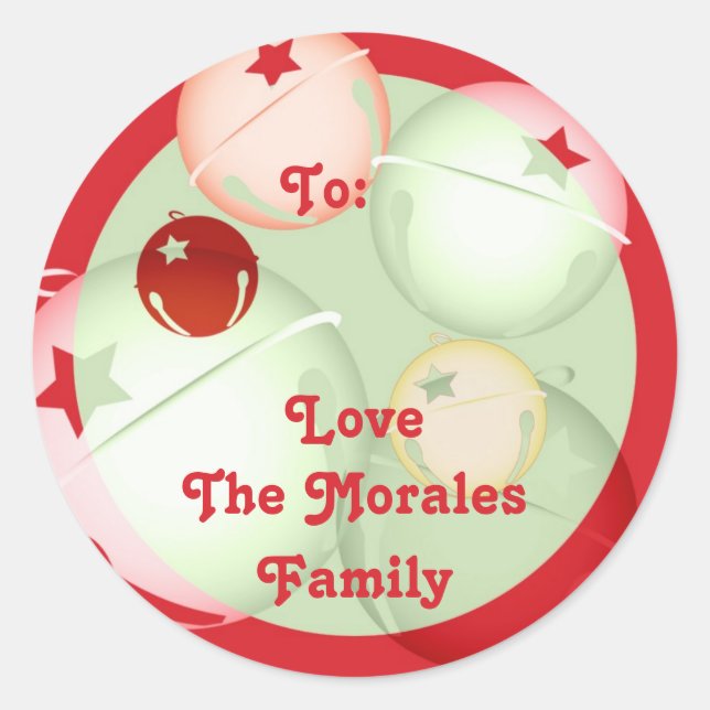 Jingle Bells Runder Aufkleber (Vorderseite)