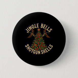Jingle Bells Schrotflinte Lustige Jagd Weihnachten Button