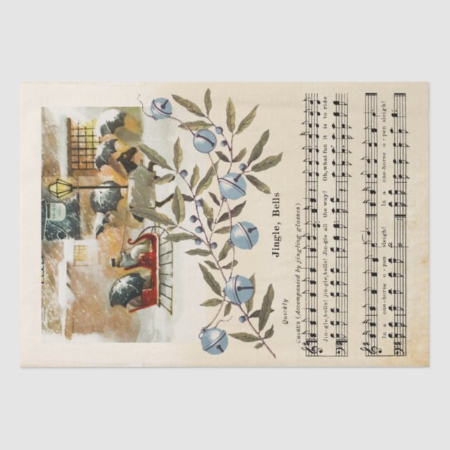 Jingle Bells Sheet Music Horst Sleigh Holiday Seidenpapier (Vorderseite)