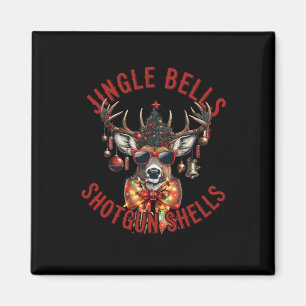 Jingle Bells Shotgun Muscheln Funny Junting Hunter Magnet