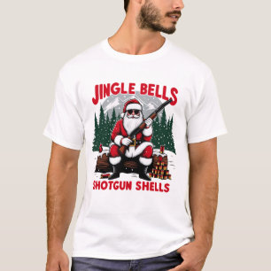 Jingle Bells Shotgun Muscheln Weihnachtsfest T-Shirt