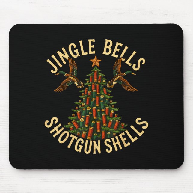 Jingle Bells Shotgun Shells Funny Hunting Christma Mousepad (Vorne)