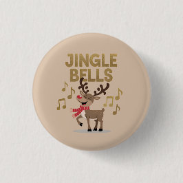 Jingle Bells Singing Reindeer Button