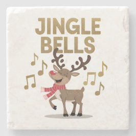Jingle Bells Singing Reindeer Steinuntersetzer