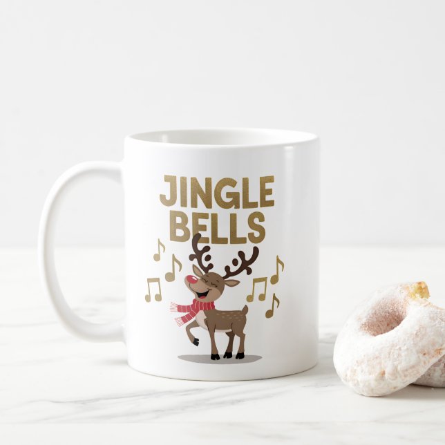 Jingle Bells Singing Rentier Tasse (Mit Donut)
