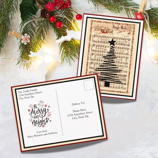 "Jingle Bells" - Vintages Notizbuch Weihnachten (Jingle Bells Christmas Post Card)