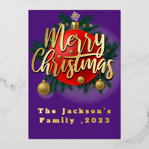 Jingle Bells Winter Branch Snowflake Weihnachten Folien Feiertagskarte