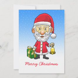 Jingle Bells with Santa Flat Holiday Card Feiertagskarte