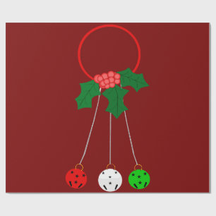 Jingle Bells Wreath Red Wrapping Paper Geschenkpapier