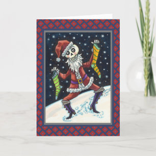 JINGLE BONES SANTA, CHRISTMAS SKELETON & STRUMPFS FEIERTAGSKARTE
