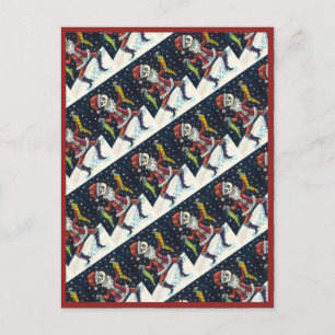 JINGLE BONES SANTA, FERIEN-SKELETT & STRÜMPFE POSTKARTE