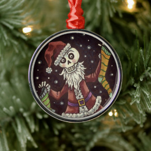 JINGLE BONES SANTA, URLAUB SKELETON & STRUMPFS ORNAMENT AUS METALL