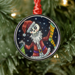 JINGLE BONES SANTA, URLAUB SKELETON & STRUMPFS ORNAMENT AUS METALL