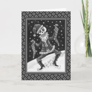 JINGLE BONES SANTA, WEIHNACHTS-SKELETT & STRÜMPFE FEIERTAGSKARTE