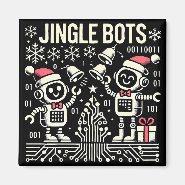Jingle Bots Festive Holiday Roboter mit Weihnachts Magnet (Vorne)