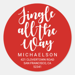 Jingle   Christmas Address Label Runder Aufkleber