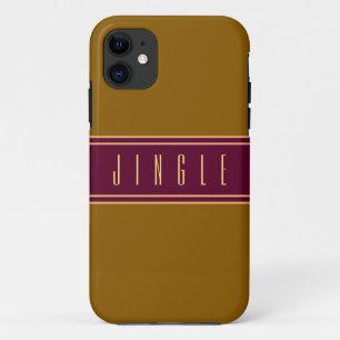 JINGLE Classy Golden Brown Burgundy Red Stripes Case-Mate iPhone Hülle