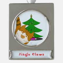 Jingle Claws Cat & Tree Holiday Ornament