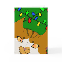 Jingle Claws Christmas Card Fun Cat Design