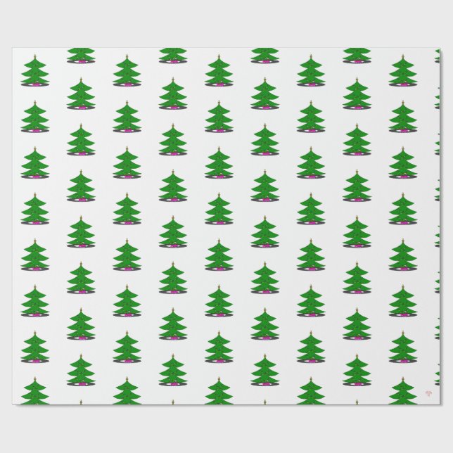 Jingle Claws Holiday Tree Wrapping Paper Geschenkpapier (Flach)