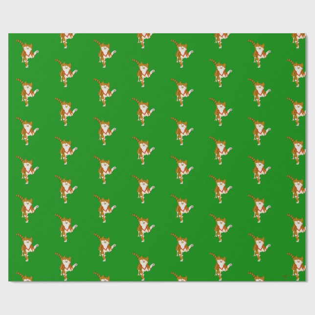Jingle Claws Katzen-Feiertags-Geschenkpapier Geschenkpapier (Flach)