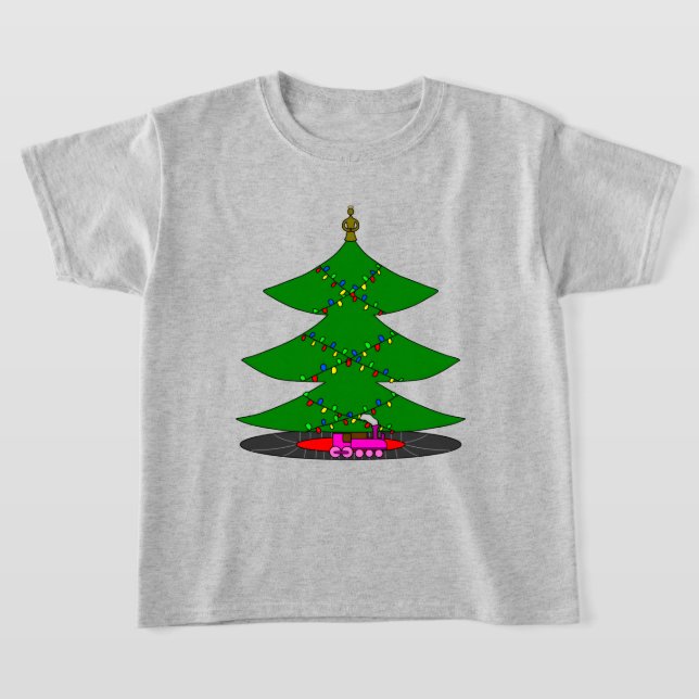 Jingle Claws Whimsical Weihnachtsbaum & Zug  T-Shirt (Ablage )