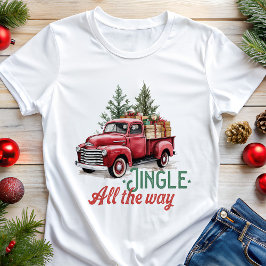 Jingle Den ganzen Weg Red Truck Weihnachten Tri-Blend Shirt