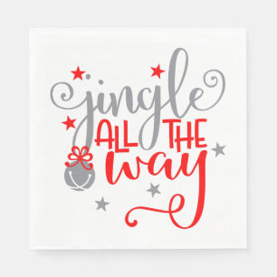 Jingle Den ganzen Weg Weihnachtsglocken Serviette
