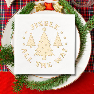 Jingle Den ganzen Weg zum Weihnachtsbaumurlaub Servietten Mit Folie